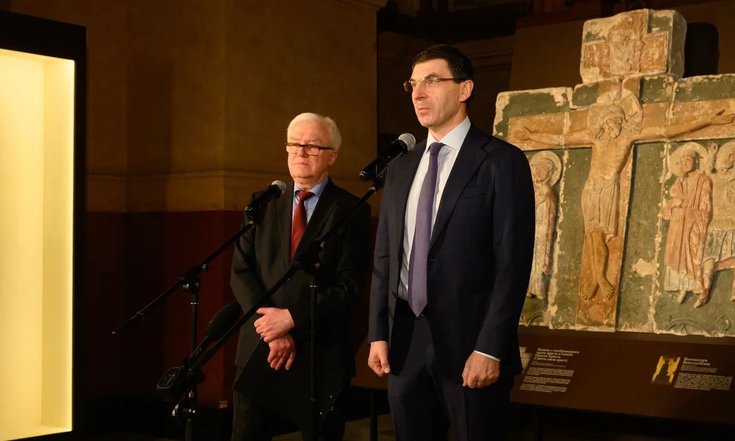 Москва, Красная площадь, 1. Торжественная церемония, посвященная открытию выставки «Князь Андрей Боголюбский». Фото: телеканал «Россия»