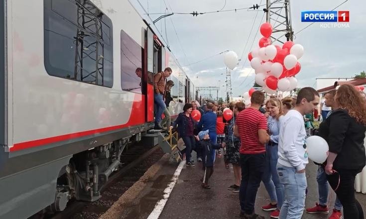 17 июля 2020 года. Первый поезд "Ласточка" сообщением Москва - Кострома.