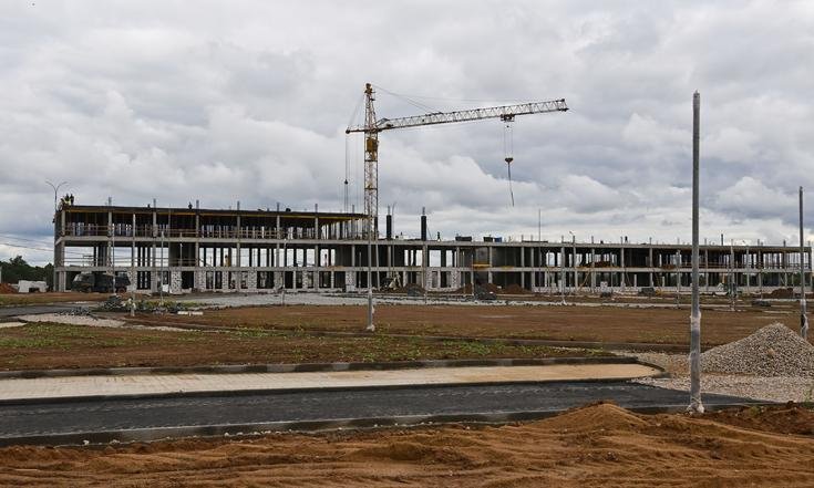 29 августа 2020 года. Калуга. Строительство кампуса Калужского филиала МГТУ им. Н.Э.Баумана. Фото: пресс-служба администрации Губернатора Калужской области