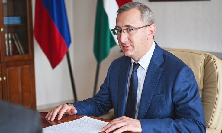 Калужская область, Обнинск, проспект Ленина, 129. Рабочая встреча Игоря Щёголева, Магомедсалама Магомедова и Владислава Шапши в Доме ученых. Фото: пресс-служба правительства Калужской области