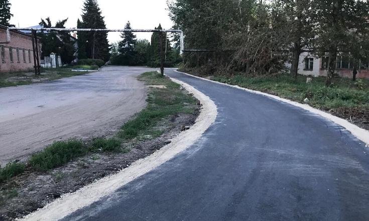 Тульская область, Ефремовский район, деревня Заречье. Тротуар от предприятия «АКС» до дома № 12 после ремонта (к информации о выполнении поручения по итогам личного приема граждан, проведенного М.М.Зязиковым 20 июля 2022 года)