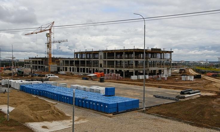 29 августа 2020 года. Калуга. Строительство кампуса Калужского филиала МГТУ им. Н.Э.Баумана. Фото: пресс-служба администрации Губернатора Калужской области