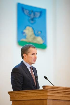 20 ноября 2020 года. Белгород. Церемония представления Вячеслава Гладкова, назначенного временно исполняющим обязанности Губернатора Белгородской области. Фото: официальный сайт Губернатора и Правительства Белгородской области