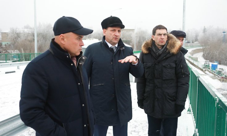 Липецкая область, Данковский район, Данков. Осмотр Богословской набережной и реконструируемого моста через Дон. Фото: официальный портал администрации Липецкой области