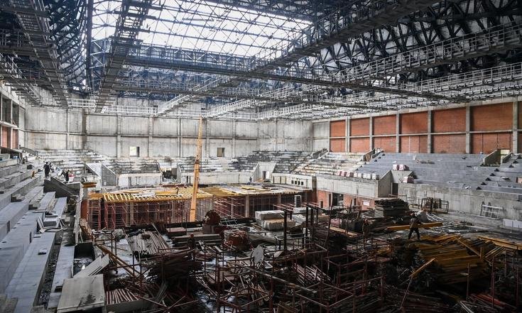 29 августа 2020 года. Калуга. Строящийся Дворец спорта. Фото: пресс-служба администрации Губернатора Калужской области