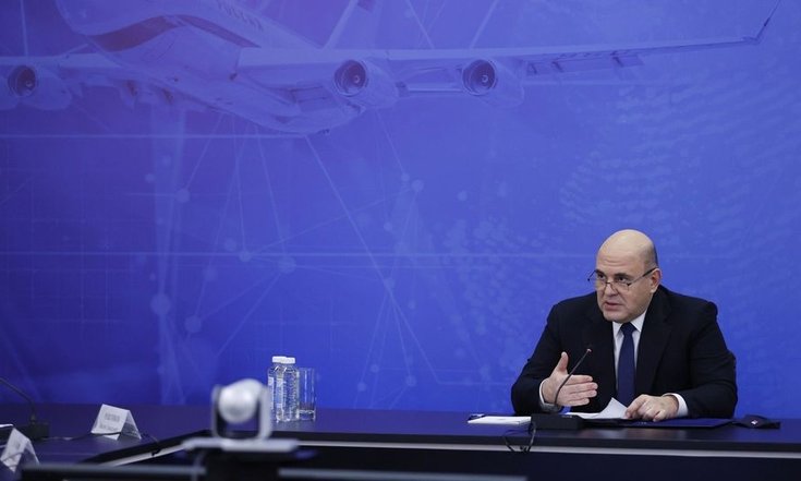 20 января 2022 года, Воронеж. Михаил Мишустин провел совещание о развитии гражданского самолетостроения и обновлении парка самолетов гражданской авиации. Фото: сайт Правительства РФ government.ru
