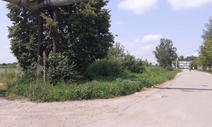 Тульская область, Ефремовский район, деревня Заречье. Тротуар от предприятия «АКС» до дома № 12 в состоянии на дату личного приема граждан, проведенного М.М.Зязиковым 20 июля 2022 года