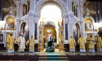 Москва, улица Волхонка, 15. Кафедральный собор Храма Христа Спасителя. Фото: Московский Патриархат patriarchia.ru