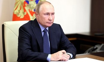 12 января 2023 года. Московская область, Ново-Огарёво. Встреча Президента России Владимира Путина с губернатором Липецкой области Игорем Артамоновым (в режиме видеоконференции). Фото: kremlin.ru