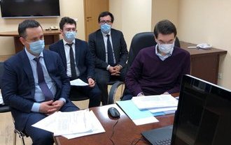 1 апреля 2020 года, Москва. Видеоконференция с Курском по проверке готовности медучреждения к лечению пациентов с COVID19