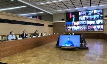 18 апреля 2020 года. Москва, Межрегиональный ситуационный центр. Совещание в режиме видеоконференции "О Координации деятельности волонтёрских организаций на региональном и местном уровнях в условиях противодействия распространению новой коронавирусной инфекции COVID-19"