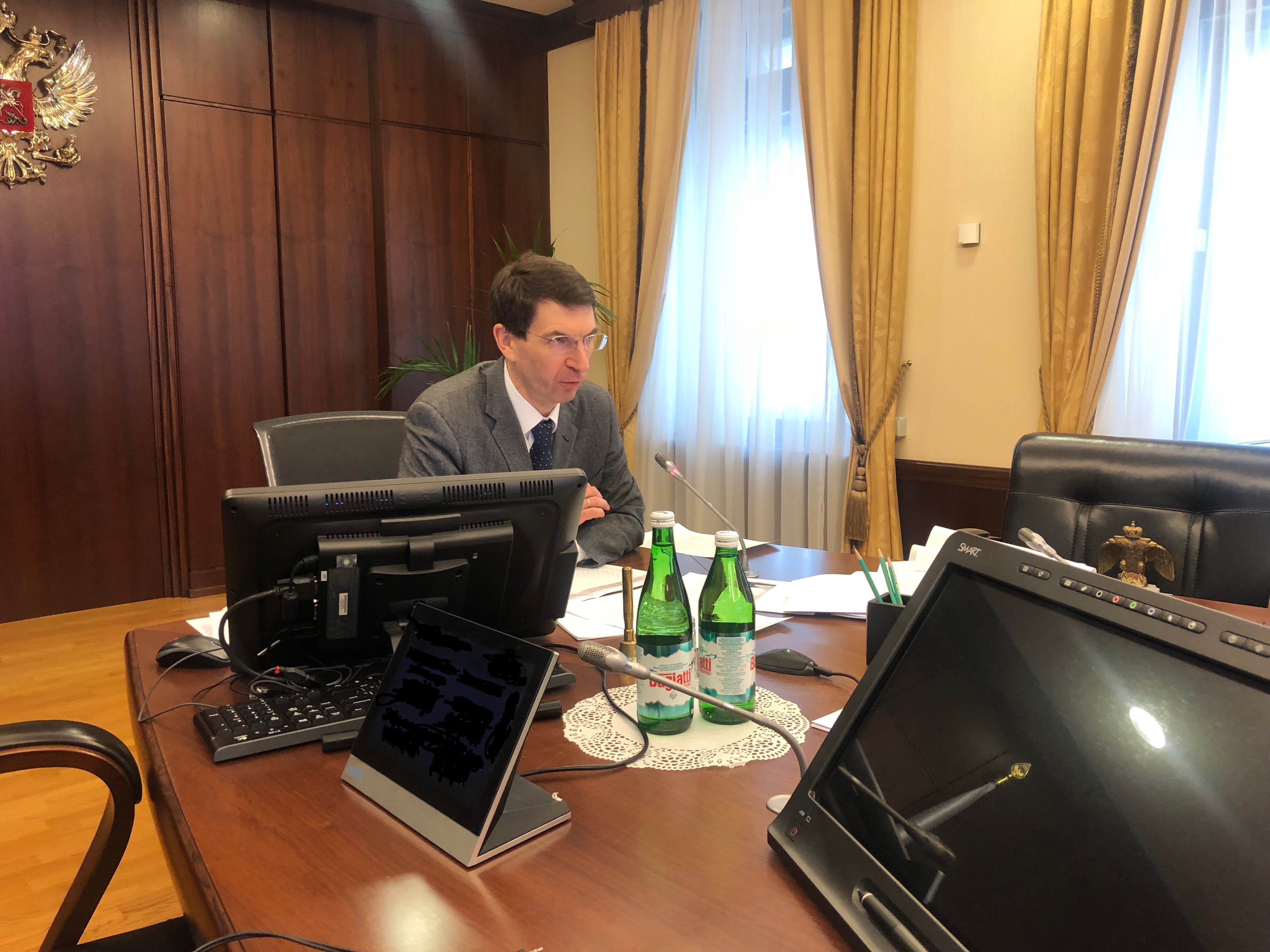 Совещание полпреда Президента в ЦФО Игоря Щёголева с главами регионов округа по противодействию распространению коронавирусной инфекции