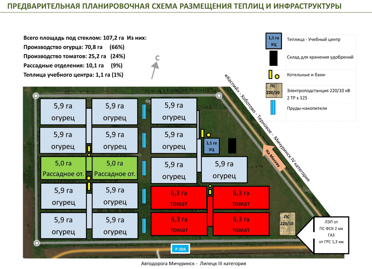 В Мичуринском районе построят инновационный тепличный комплекс