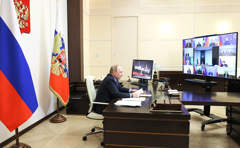 15 ноября 2022 года. Москва, Кремль. Заседание Российского организационного комитета «Победа» (в режиме видеоконференции). Фото: пресс-служба Президента РФ