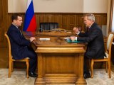 Состоялась рабочая встреча Председателя Правительства РФ Дмитрия Медведева и Губернатора Белгородской области Евгения Савченко