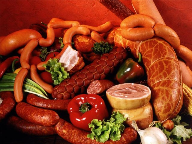продукты еда мясные изделия колбаса мясо
