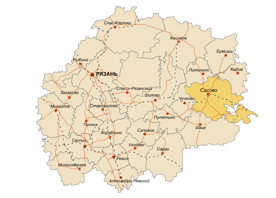 Рязанская область карта