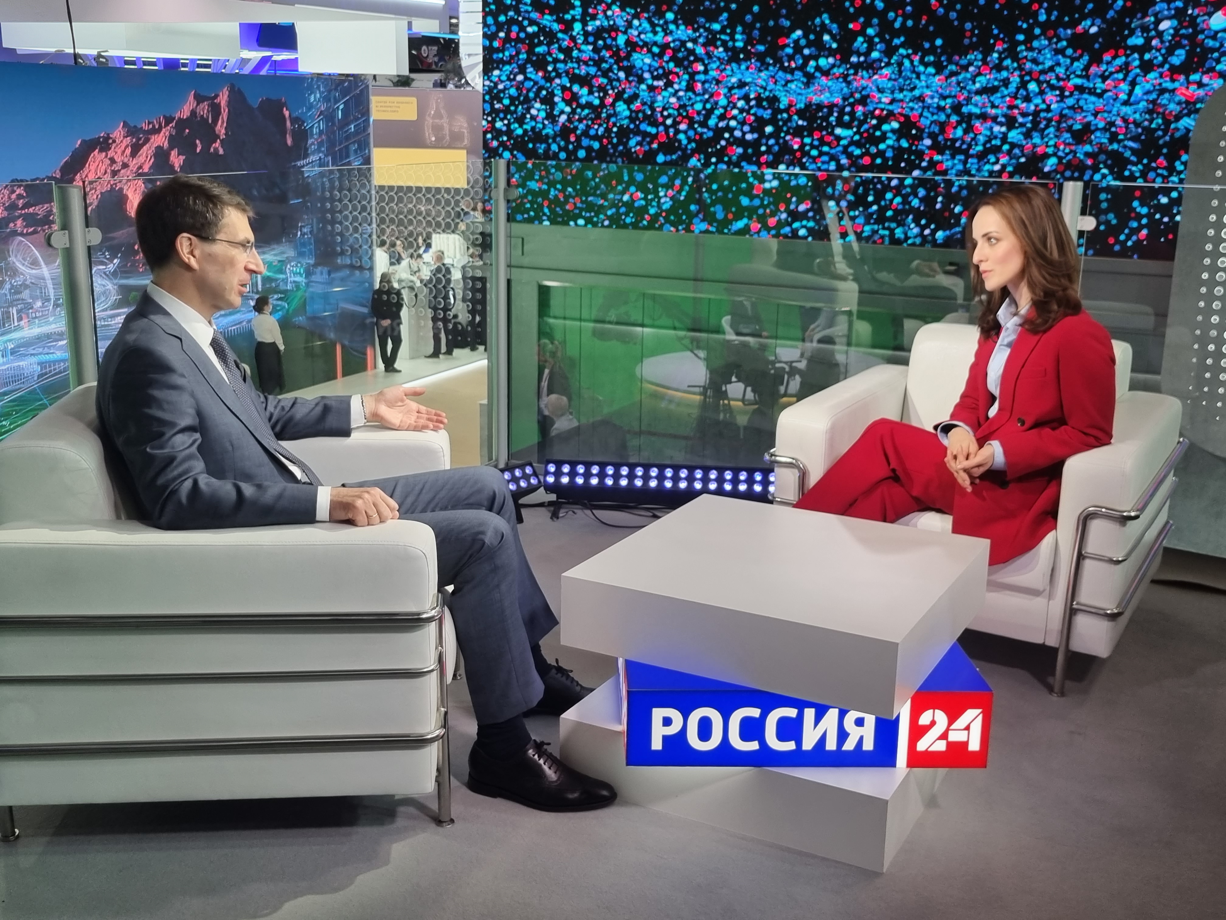 17 июня 2022 года. Санкт-Петербург. Интервью полномочного представителя Президента РФ в ЦФО Игоря Щёголева телеканалу «Россия 24».