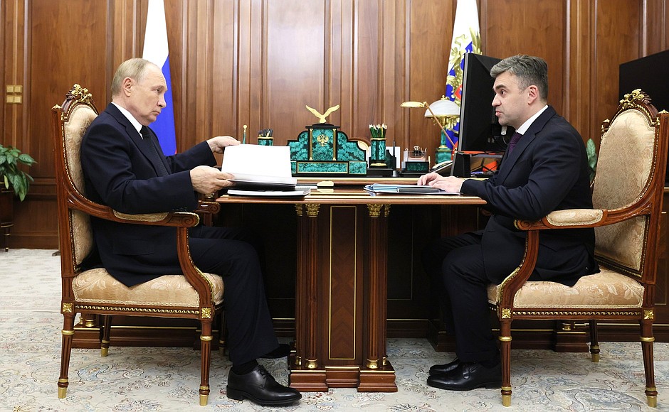 12 мая 2025 года. Москва, Кремль. Встреча Владимира Путина с губернатором Ивановской области Станиславом Воскресенским. Фото: пресс-служба Президента РФ