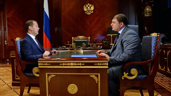 Глава Орловской области Вадим Потомский встретился с Председателем Правительства Российской Федерации Дмитрием Медведевым