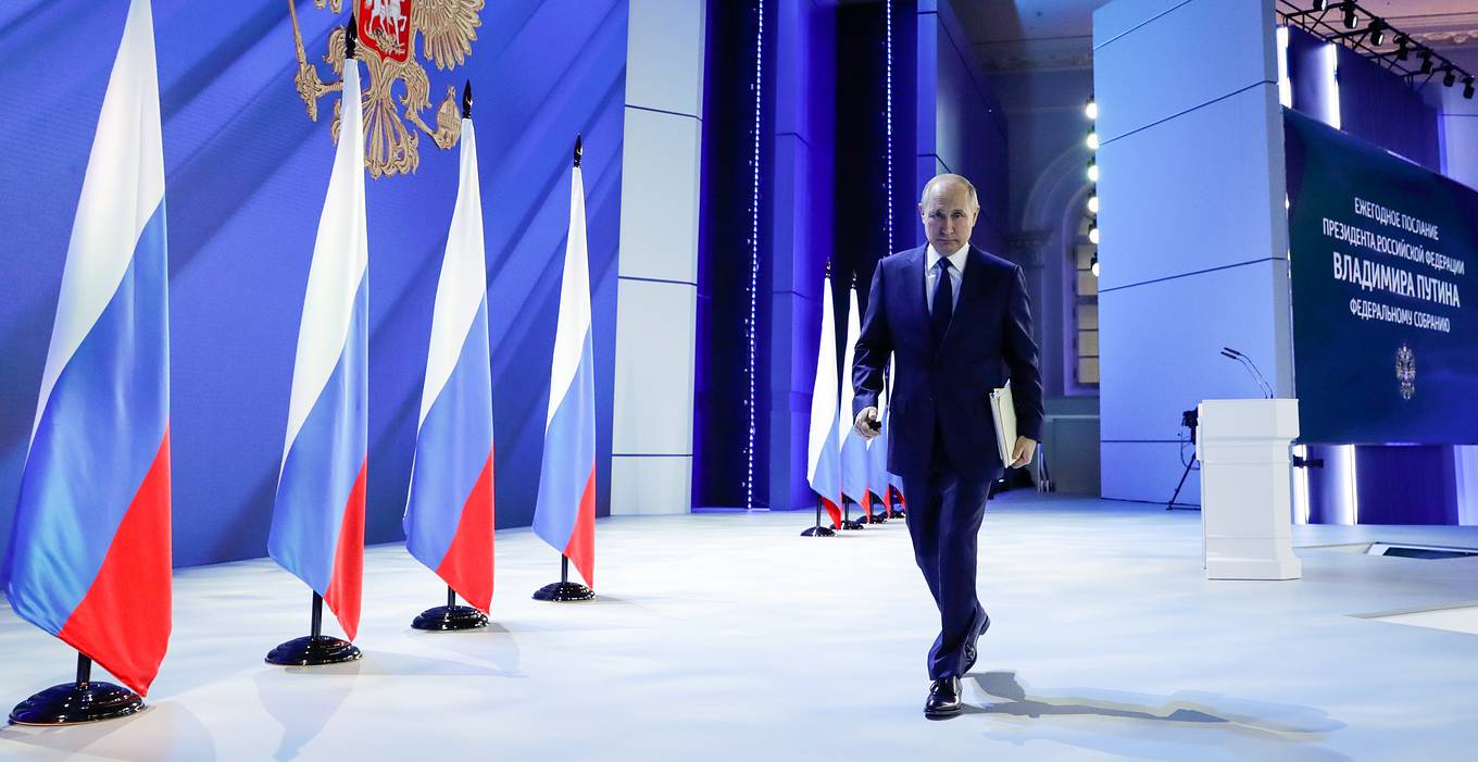 21 апреля 2021 года. Москва, Центральный выставочный зал «Манеж». Послание Президента России Владимира Путина Федеральному Собранию. Фото: ТАСС
