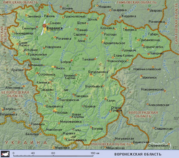 Воронежская область карта